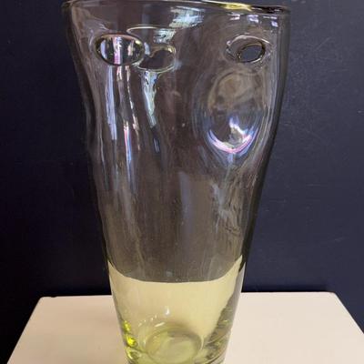 Blenko Style Lemon Tinted Glass Vase 