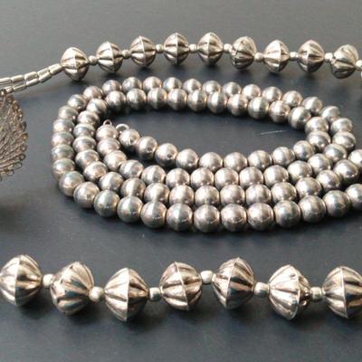 Filagree Peacock Pin and Metal Necklaces 