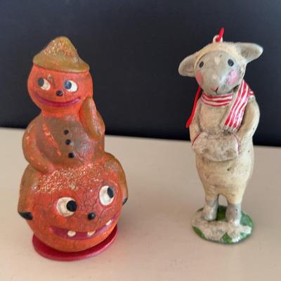 Penny McCallister Sheep & A Pumpkin Figurine 
