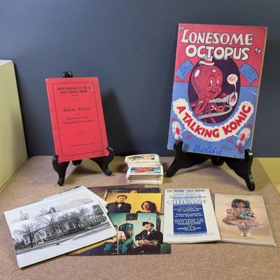 Brooke Bond Tea Cards, 1940s Real Photo Postcards, Lonesome Octopus