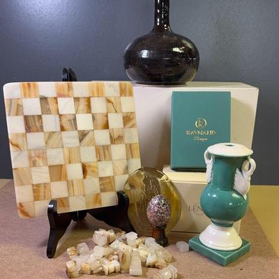 Raynard Teabag Holder/Lenox "Spring"/Studio Art Pottery/Onyx Chess Set