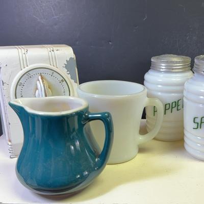 Milk Glass Beehive S & P & Other Vintage Items 