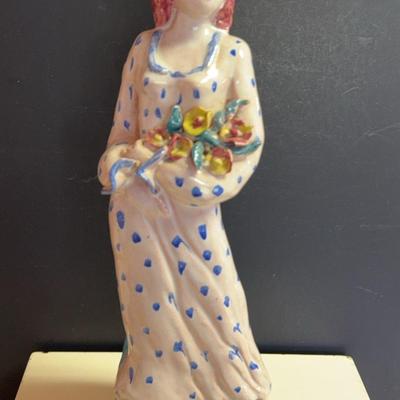 Susi Singer Style  Figurine Woman w/Flowers 