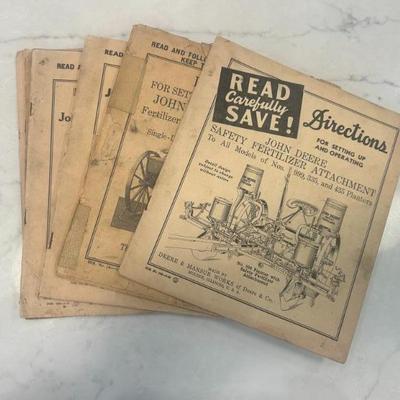 Vintage/antique John Deere instruction books