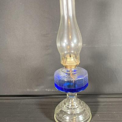 Vintage Blue Oil Lamp 