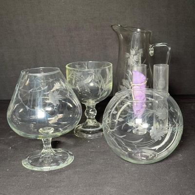 Vintage Etched Glass