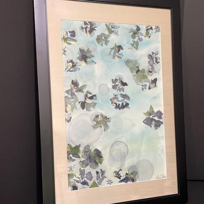 Framed Underglass Signed Watercolor Painting 