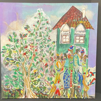 25”x24”mixed Media Stretched Canvas, Signed By Artist: B. Ferguson