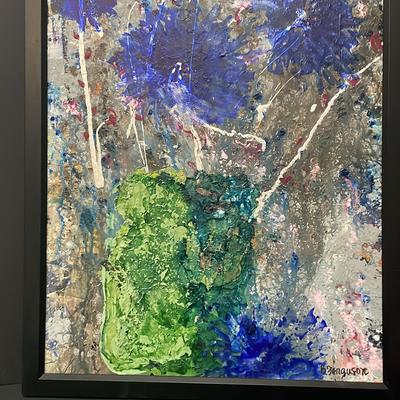 Framed 24.25 X 31..25 Abstract , Signed