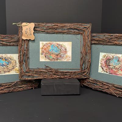 Group Of Three Watercolor “ Nesting “ Painting