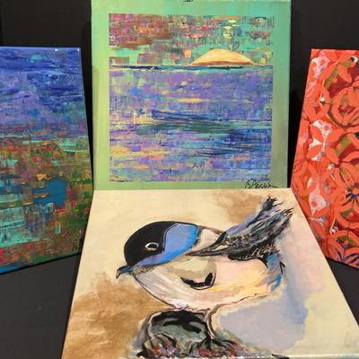 Four Acrylic Canvas Paintings