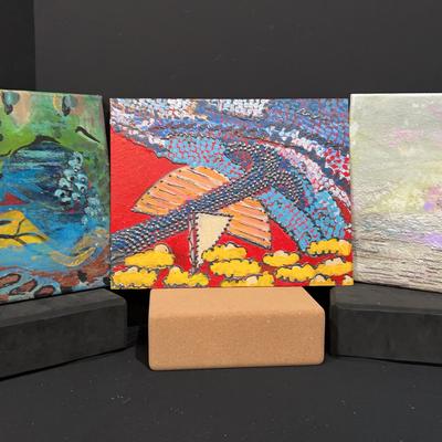Three Acrylic Paintings On Canvas