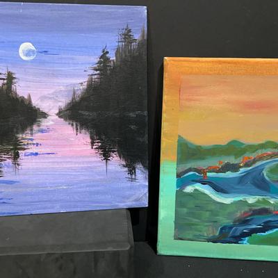 Two Canvas Acrylic Paintings