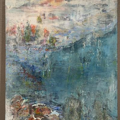 Textured Acrylic On Canvas Painting.