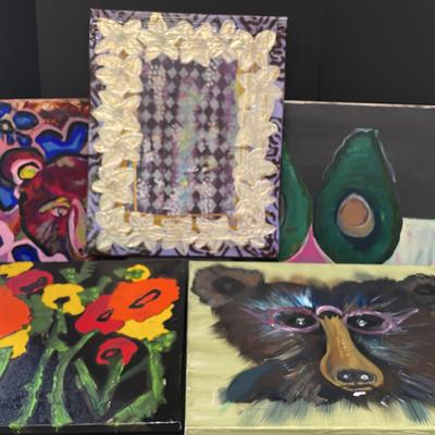 Group Of Five 16x20 Acrylic Painting 