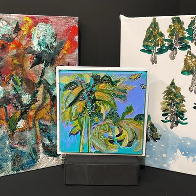 Three Paintings Unsigned.  