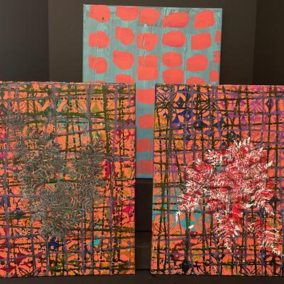 Group Of Three, 16”x20” Acrylic Painting