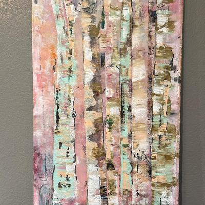 Stretched Canvas Acrylic Painting. 53” X 24”