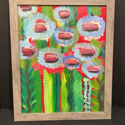 Framed Acrylic On Canvas Painting