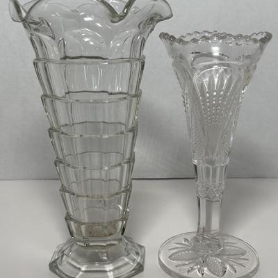Indiana Glass Co. Tea Room & Heisey Pineapple Fan Vases