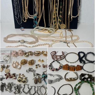 Assortment Of Vintage Costume Jewelry 