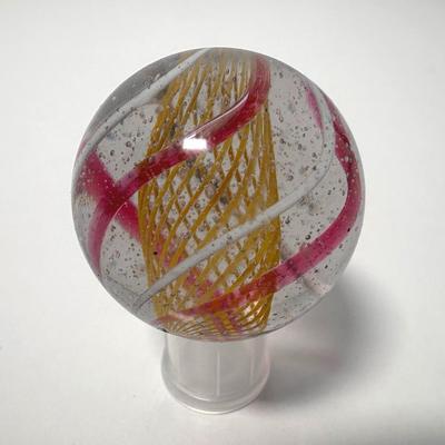German Latticino Swirl Shooter Marble