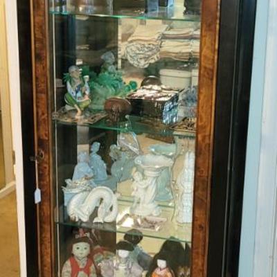 Sale Photo Thumbnail #18: Ethan Allen Asian Curio with Chinese collectibles