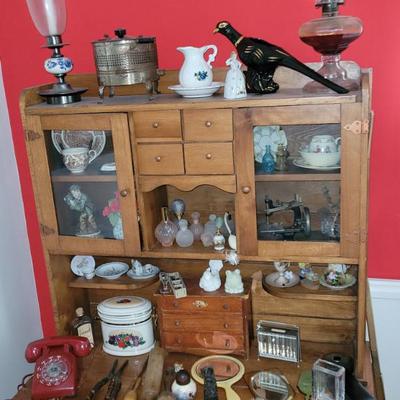 Sale Photo Thumbnail #19: antique Bakers Cabinet 