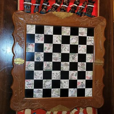 Sale Photo Thumbnail #40: Carved Chess Set