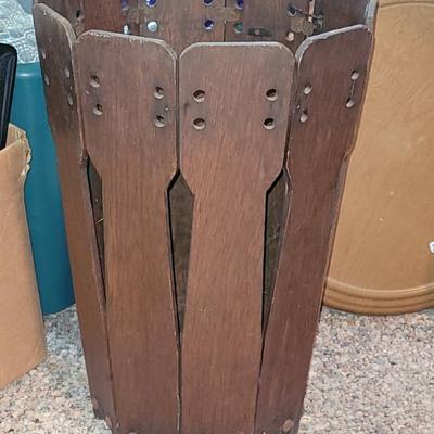 Sale Photo Thumbnail #50: Arts & Crafts / Mission style oak waste basket