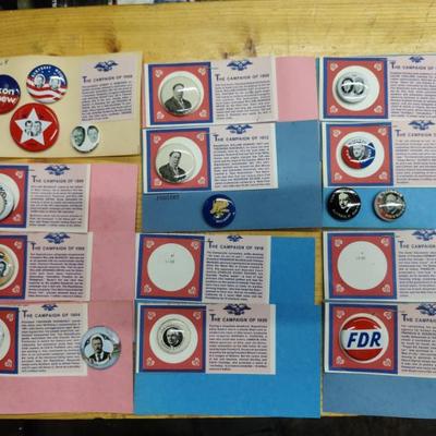 Political buttons, authentic and reproductions almost all are vintage 
