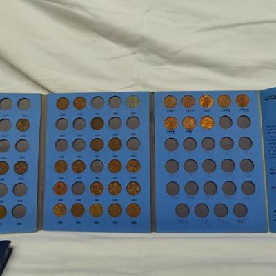 4 collector albums with old Indian head pennies and steel pennies and wheat pennies and Lincoln cents....... Late 1800s thru 1970s