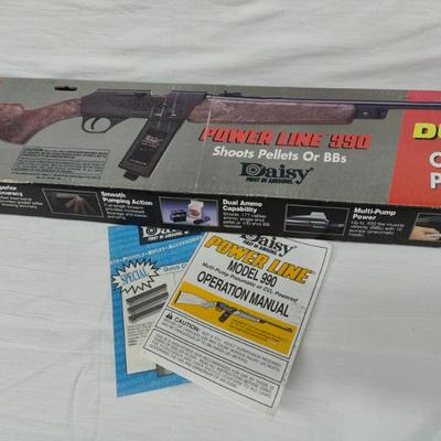 Rare Daisy Powerline 990 .177  Pump/CO2 Dual Power Air Rifle W/Box And Papers 