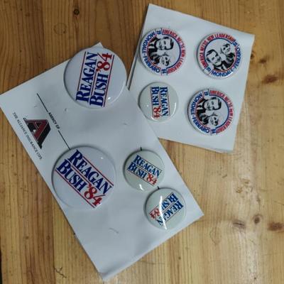 Political buttons, authentic and reproductions almost all are vintage 