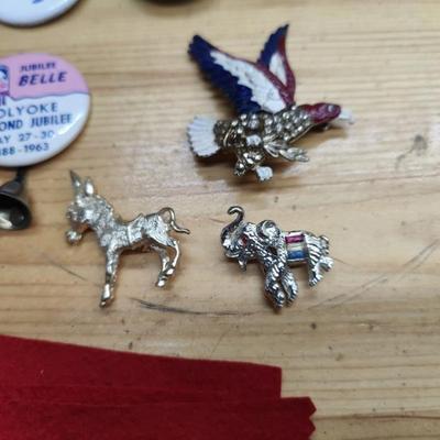 Political buttons, authentic and reproductions almost all are vintage 