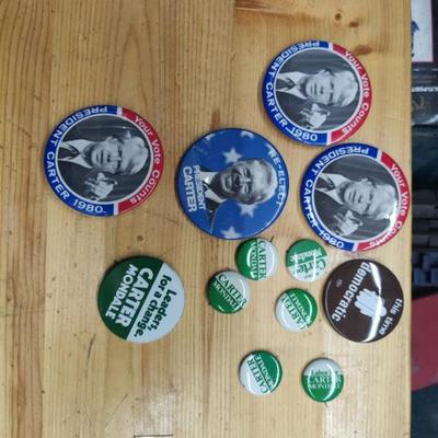 Political buttons, authentic and reproductions almost all are vintage 