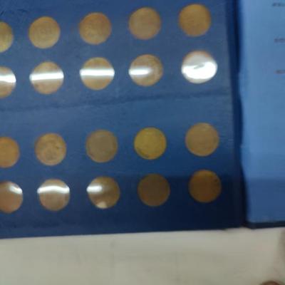 4 collector albums with old Indian head pennies and steel pennies and wheat pennies and Lincoln cents....... Late 1800s thru 1970s