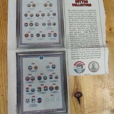 Political buttons, authentic and reproductions almost all are vintage 