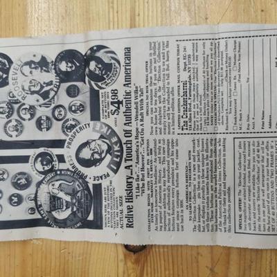 Political buttons, authentic and reproductions almost all are vintage 