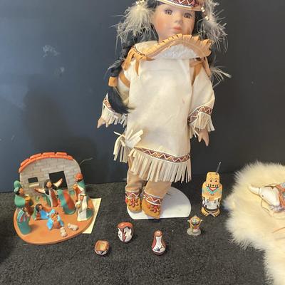 Native American Porcelain Doll And Some Decor