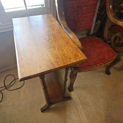 Empire Style Parlor Chair And A Mid-Century Side Table