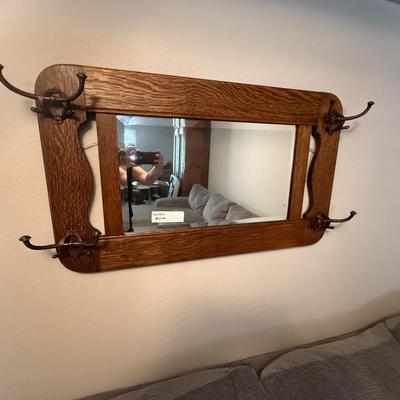 Vintage Tigerwood Entryway Mirror