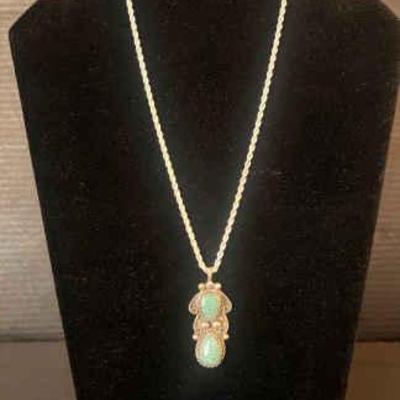 Ta133v rare vintage native spiderweb turquoise pendant