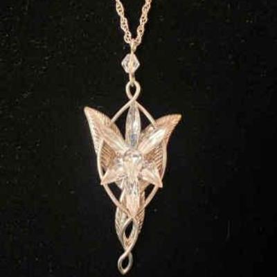 Ta160v noble collection sterling arwen evenstar pendant 2