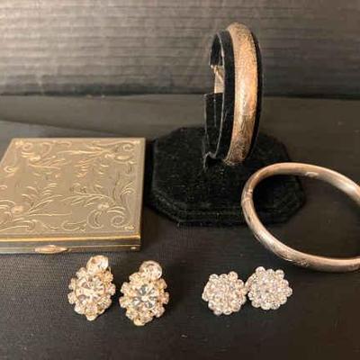 Ta163v vintage sterling silver hinge bracelets