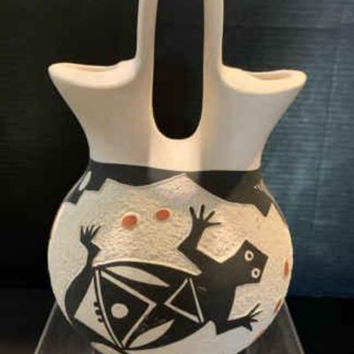 Ta187v acoma pueblo wedding vase