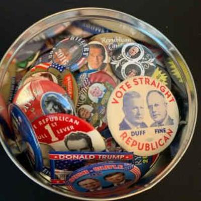 Ta173 political buttons and more mystery lot