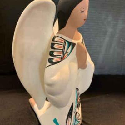 Ta193 acoma angel hand painted pottery