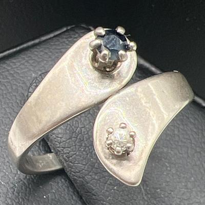 Vintage White Gold Ring with Possible Sapphire — Size 7.5