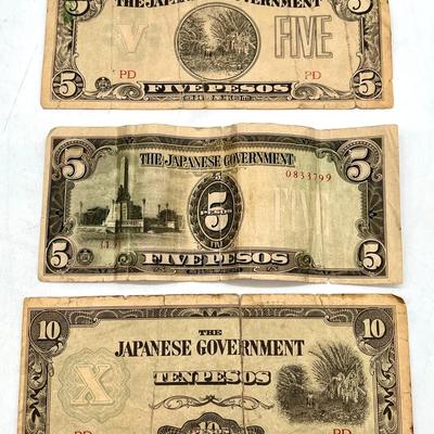 The Japanese Government Five & Ten Pesos Currency